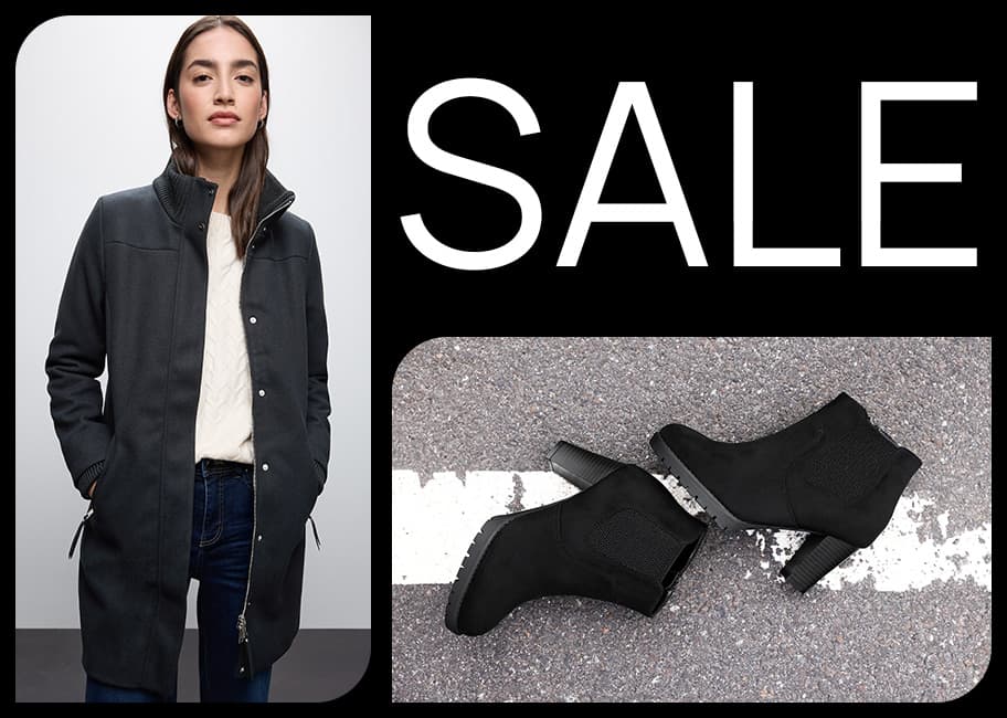 SALE – Femme assise en combinaison à motifs géométriques et femme debout en haut sans manches à motifs