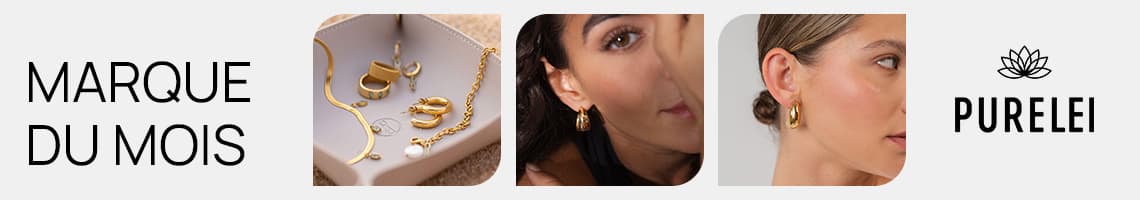 Marque du mois PURELEI – Bijoux dorés élégants, notamment colliers et boucles d'oreilles