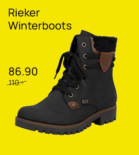 Rieker Winterboots – 86.90 statt 110. Schwarzer Winterstiefel mit Schnürung und dickem Sohlenprofil
