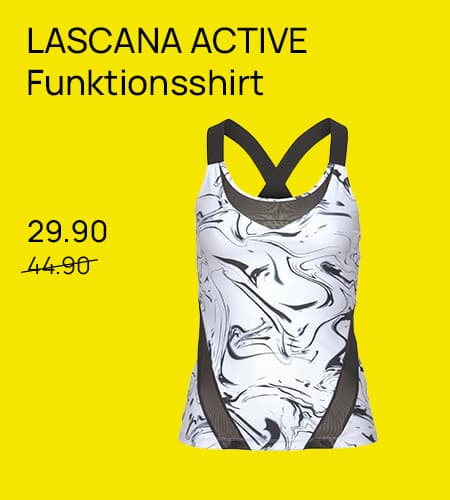 LASCANA Strickpullover 32.90 statt 64.90 – Weißer Pullover mit langen Ärmeln und hohem Kragen vor gelbem Hintergrund