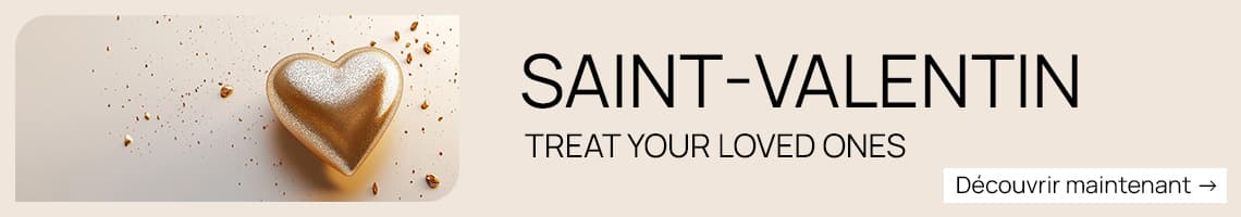 Saint-Valentin – Offrez à vos proches. Cœur doré entouré de confettis. Découvrir maintenant ➔