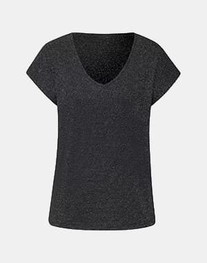 Dunkelblazer für Damen mit Reverskragen, doppelreihiger Knopfleiste und langen Ärmeln, frontal vor hellem Hintergrund