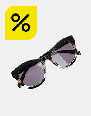 Schwarze Sonnenbrille mit runden Gläsern und dezenten Metallic-Details an den Bügeln